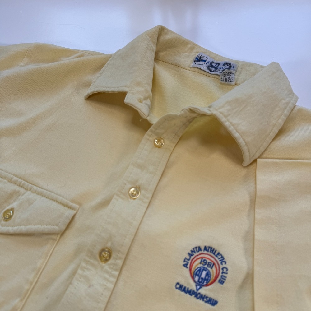Vtg 1981 Atlanta Athletic‎ PGA Club Championship Polo Golf Shirt Mens XL Yellow